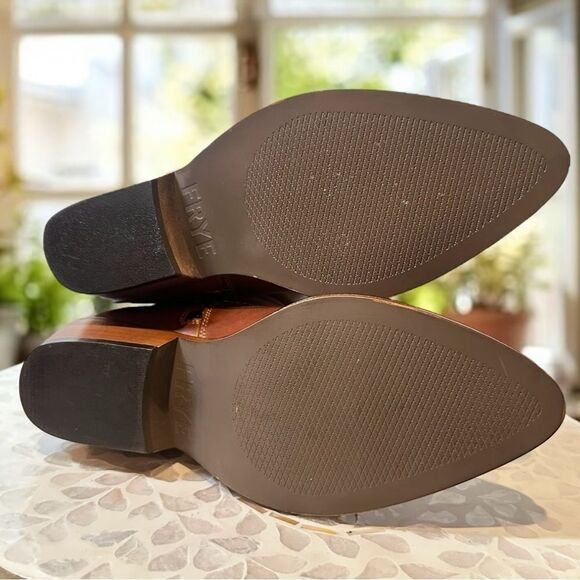 FRYE Nataly Western Leather Inside Zip Tall Cognac - Picture 9 of 12